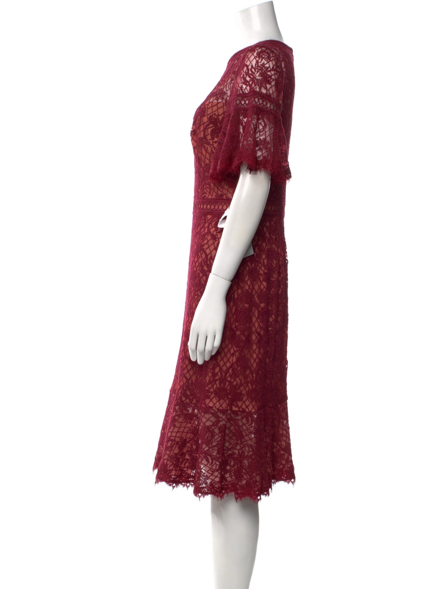 Tadashi Shoji Lace Pattern Midi Length Dress