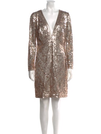 Tadashi Shoji V-Neck Mini Dress