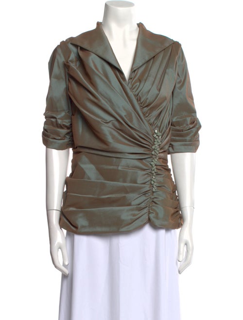 Tadashi Shoji Cowl Neck Three-Quarter Sleeve Blouse