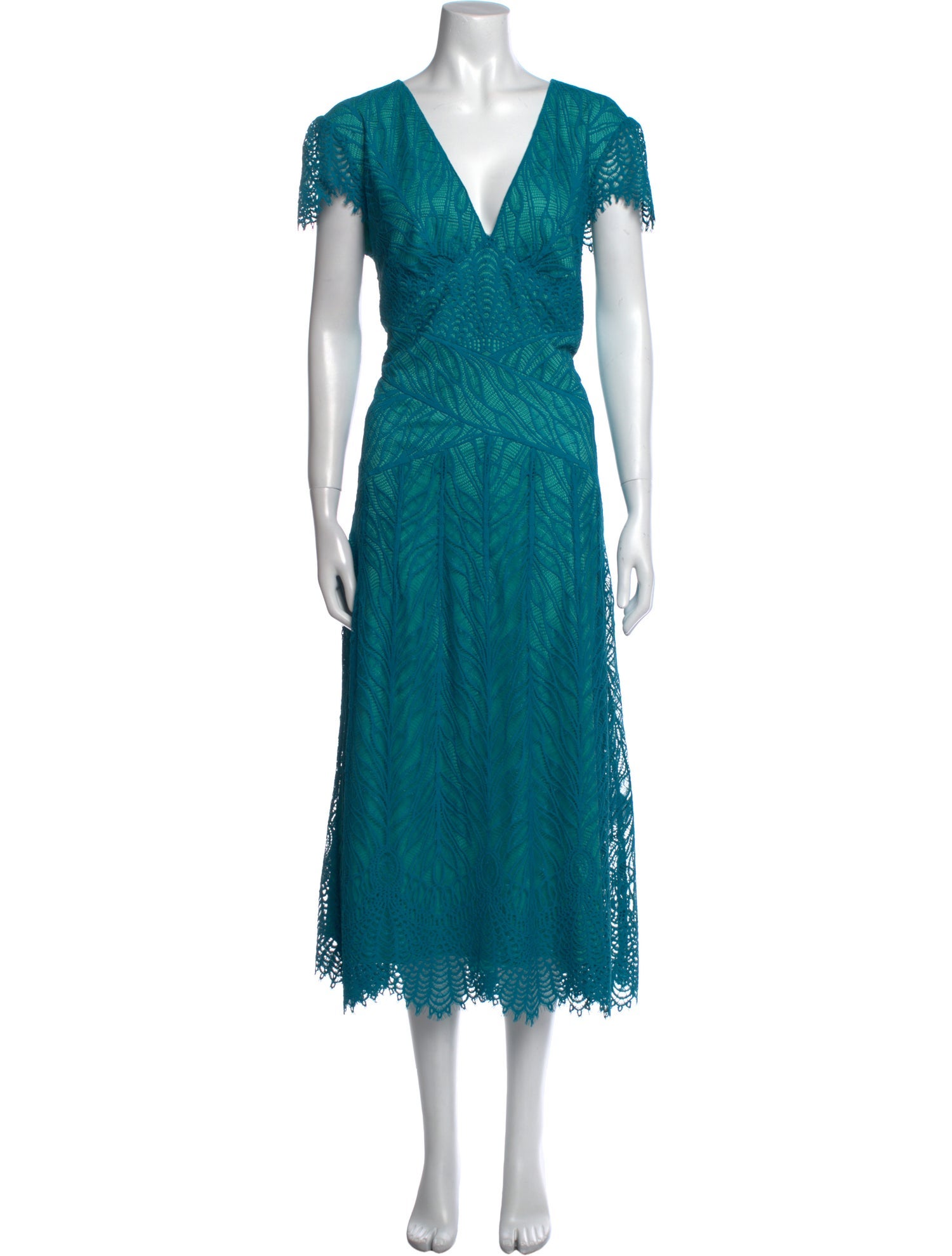 Tadashi Shoji V-Neck Midi Length Dress