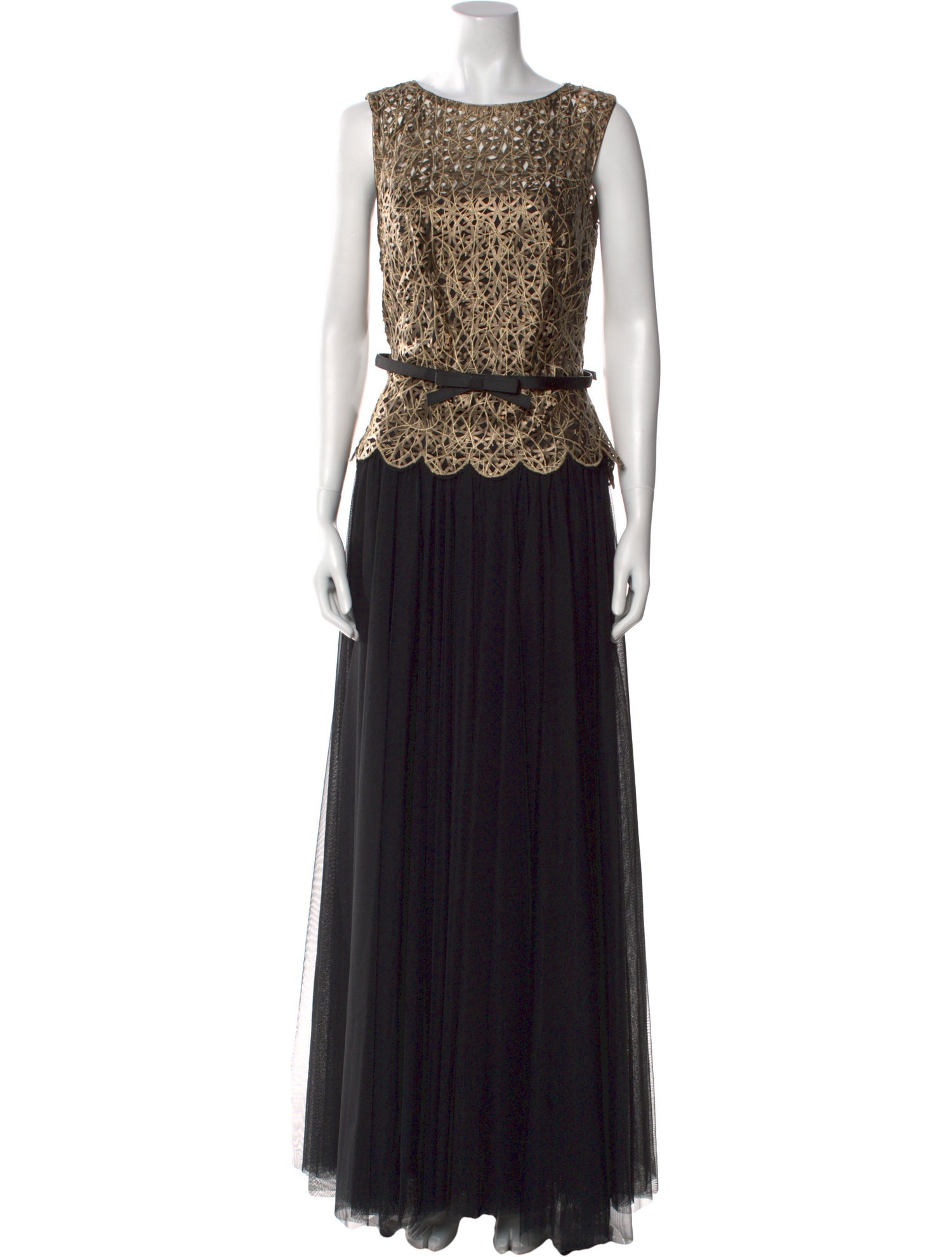 Tadashi Shoji Bateau Neckline Long Dress