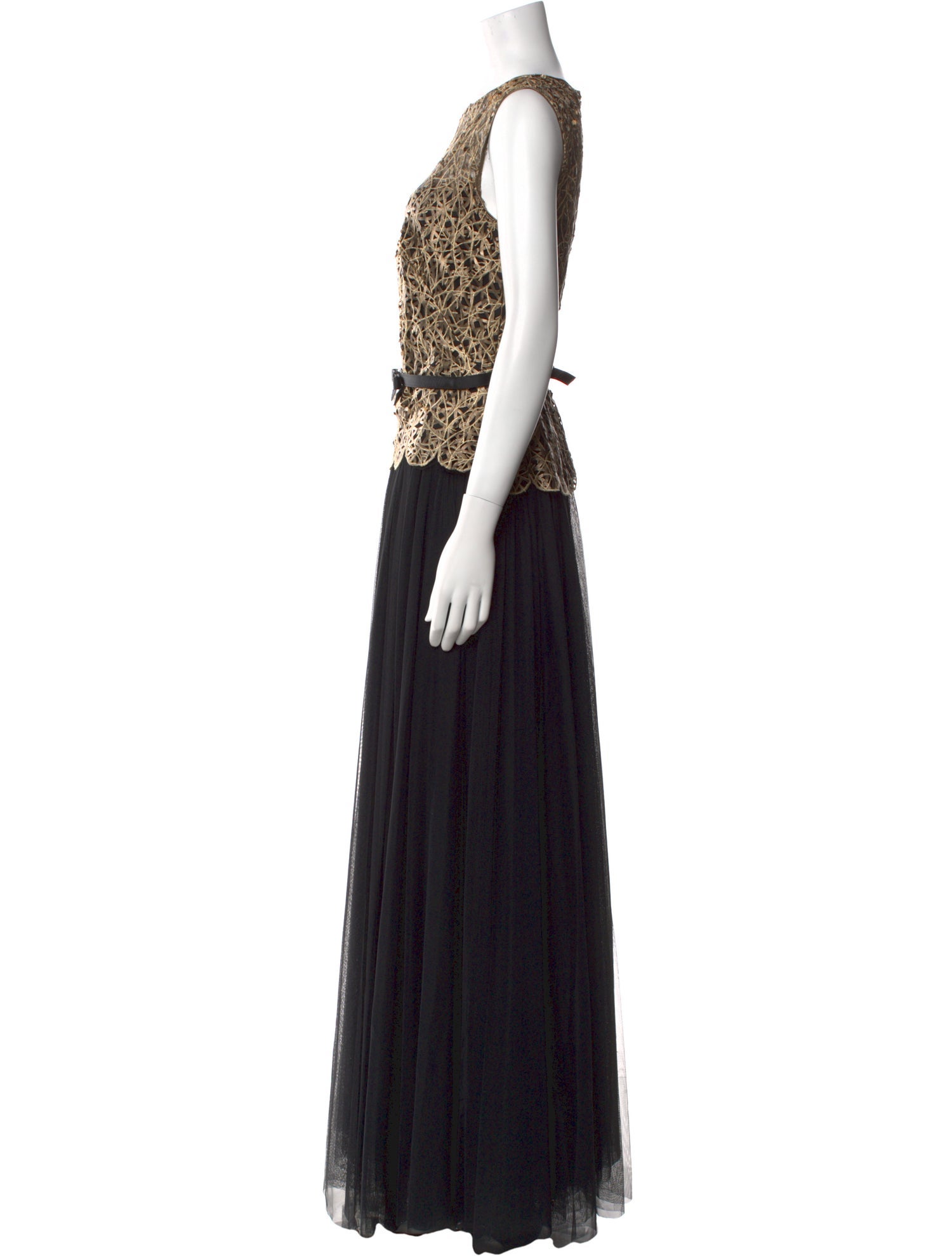 Tadashi Shoji Bateau Neckline Long Dress