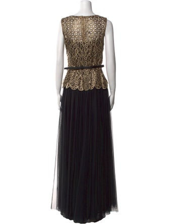 Tadashi Shoji Bateau Neckline Long Dress
