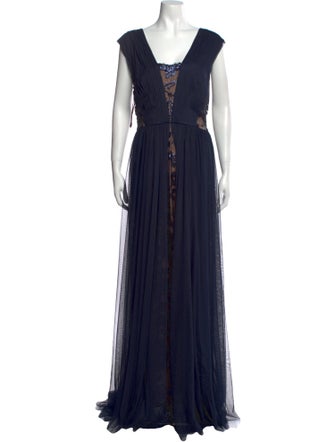 Tadashi Shoji Square Neckline Long Dress