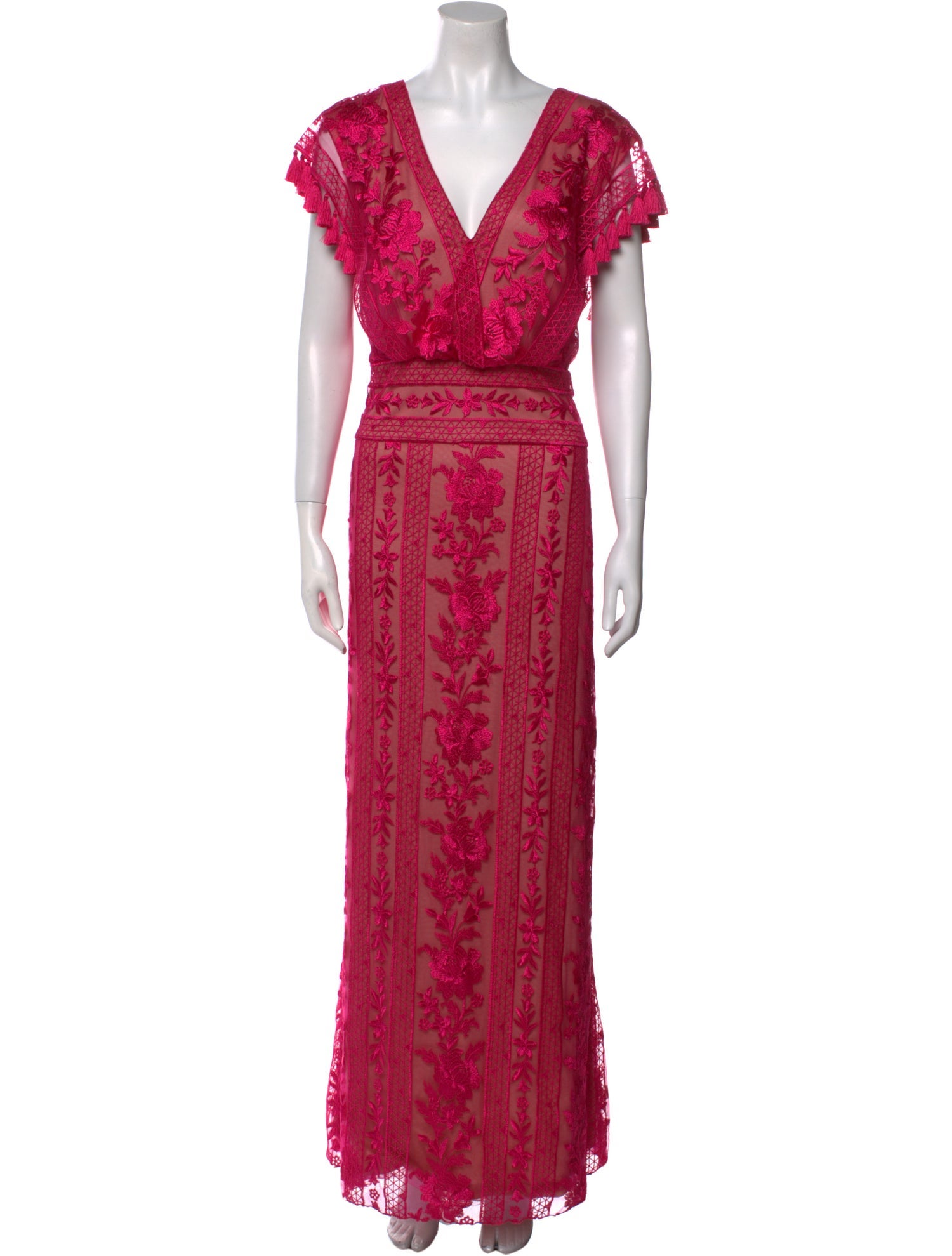 Tadashi Shoji Lace Pattern Long Dress