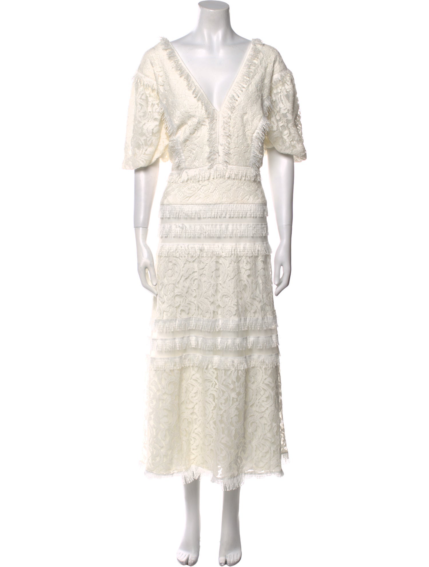 Tadashi Shoji Lace Pattern Midi Length Dress - White Dresses, Clothing -  WTASH27985 | The RealReal