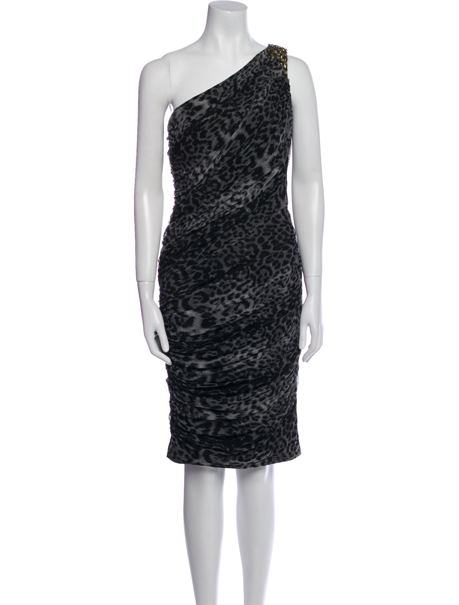 Tadashi Shoji Animal Print Midi Length Dress