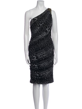Tadashi Shoji Animal Print Midi Length Dress
