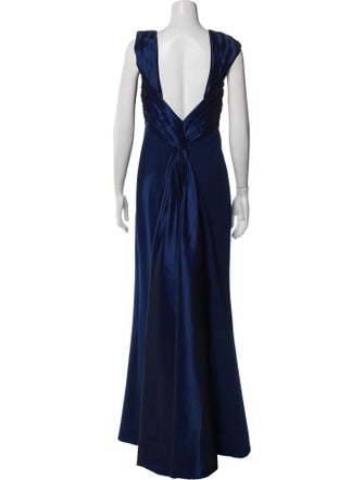 Tadashi Shoji V-Neck Long Dress