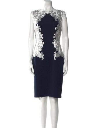 Tadashi Shoji Bateau Neckline Knee-Length Dress