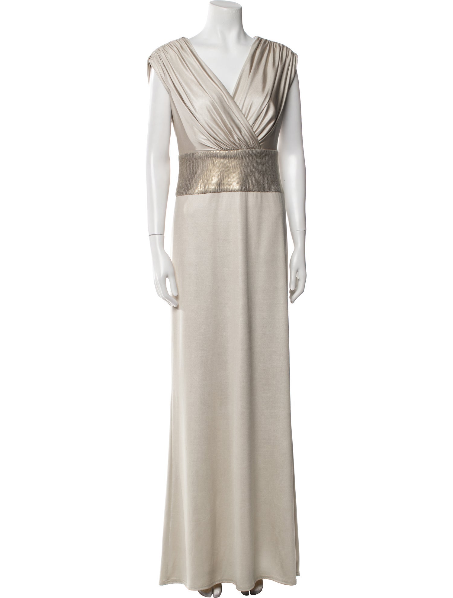 Tadashi Shoji V-Neck Long Dress