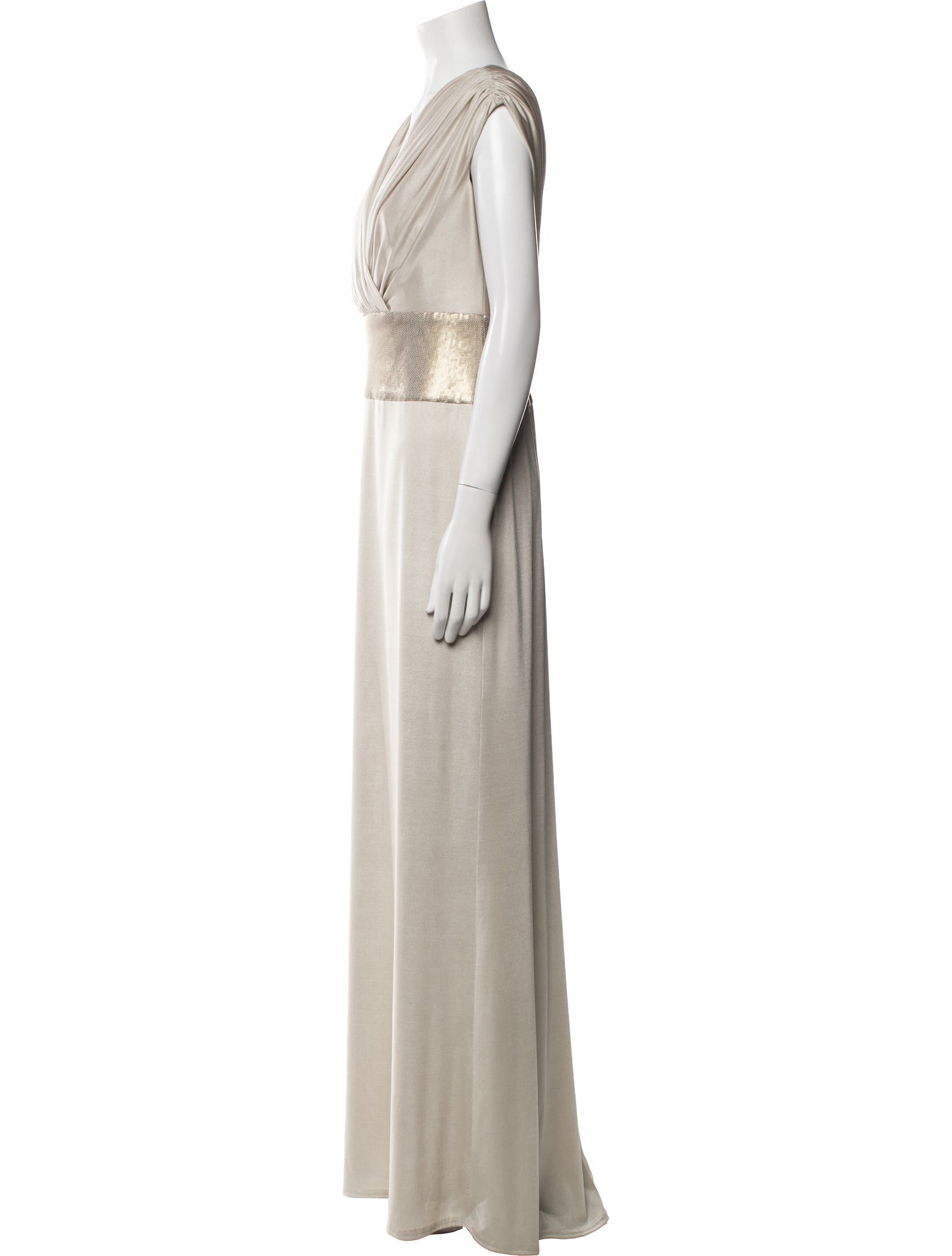 Tadashi Shoji V-Neck Long Dress