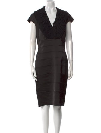 Tadashi Shoji V-Neck Knee-Length Dress