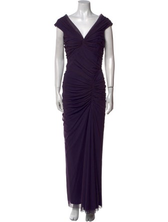 Tadashi Shoji V-Neck Long Dress