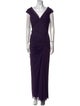 Tadashi Shoji V-Neck Long Dress
