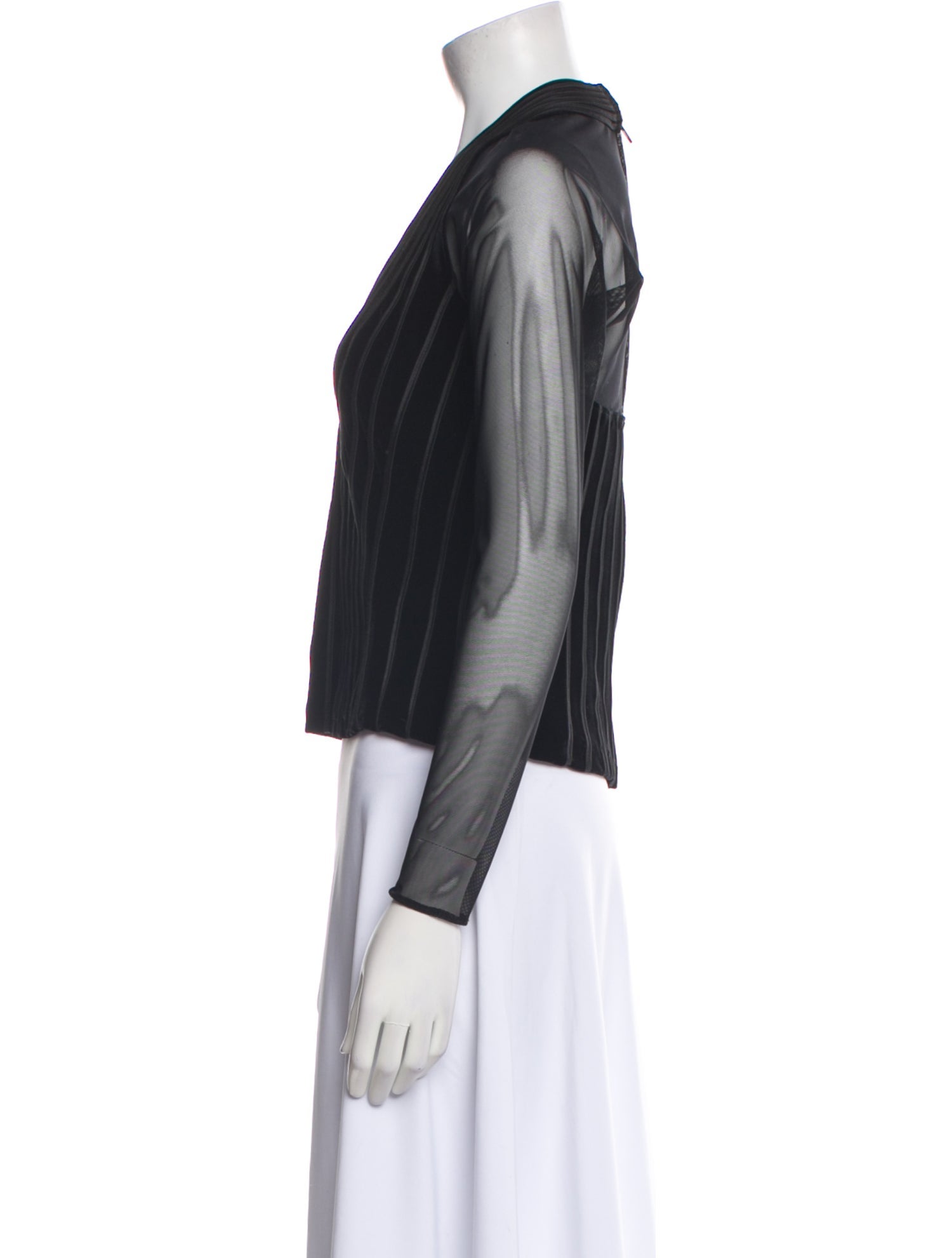 Tadashi Shoji V-Neck Long Sleeve Crop Top