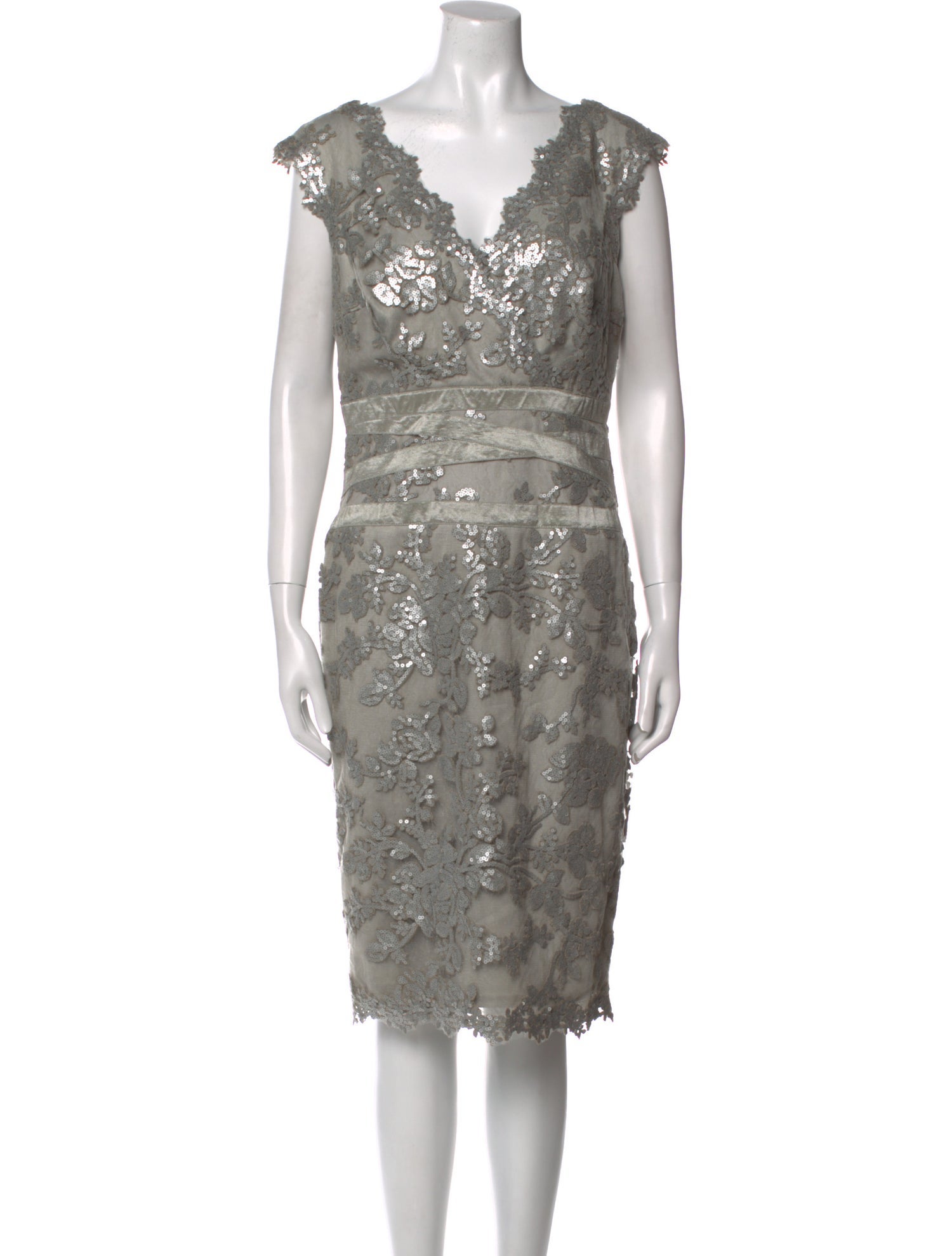 Tadashi Shoji V-Neck Midi Length Dress