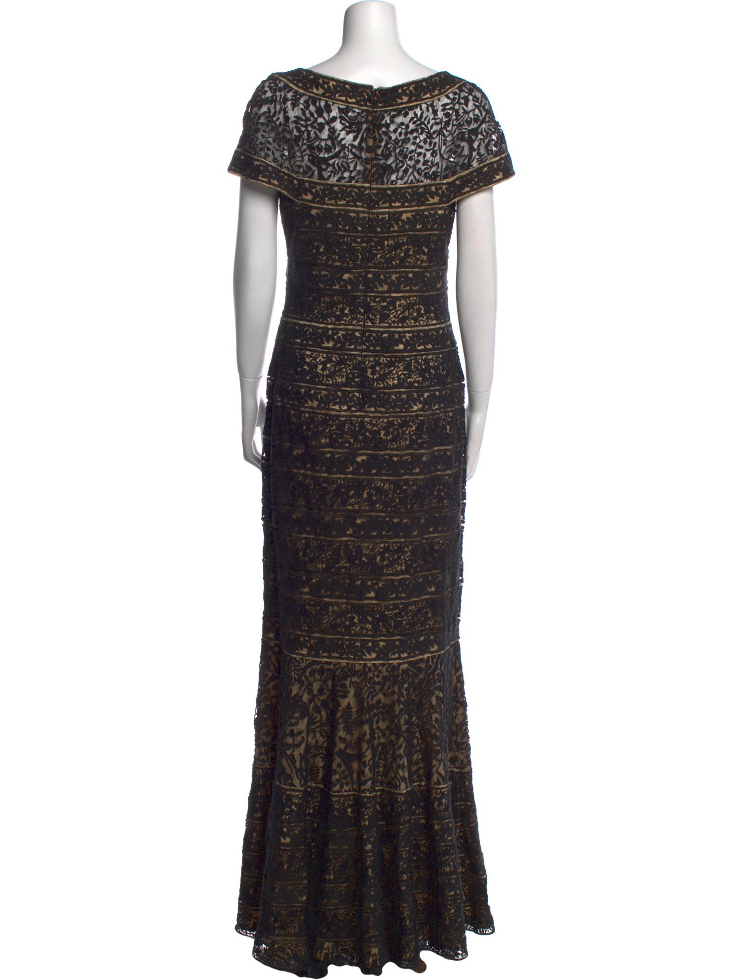 Tadashi Shoji Printed Long Dress - Black Dresses, Clothing - WTASH28164