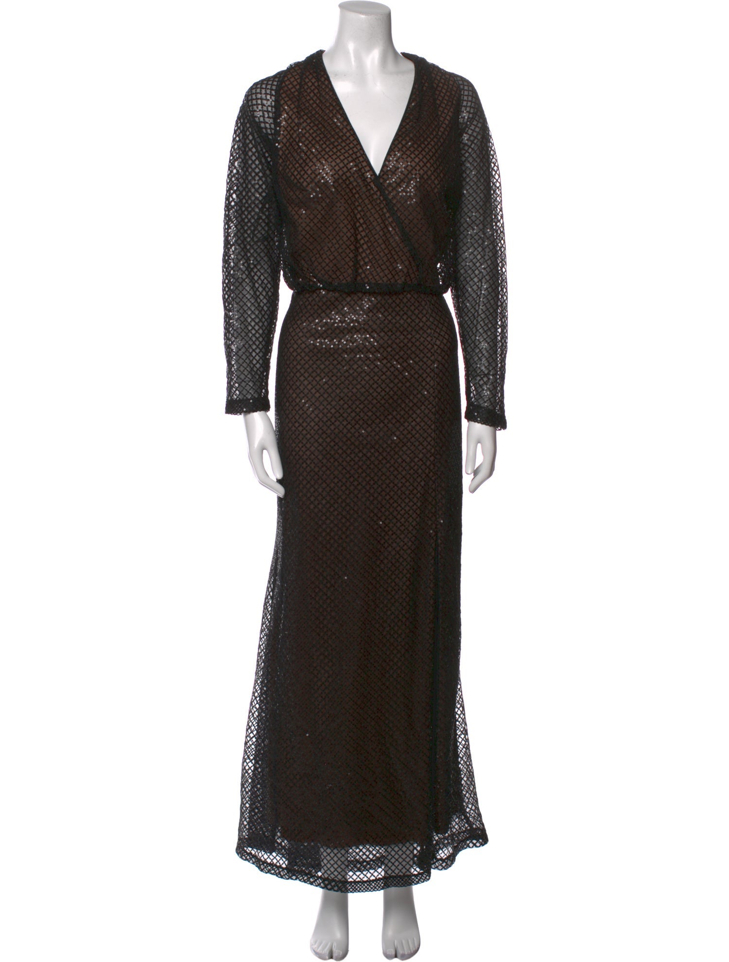 Tadashi Shoji V-Neck Long Dress