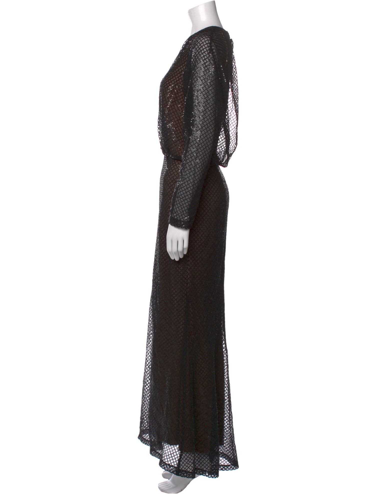 Tadashi Shoji V-Neck Long Dress