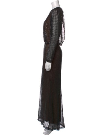 Tadashi Shoji V-Neck Long Dress