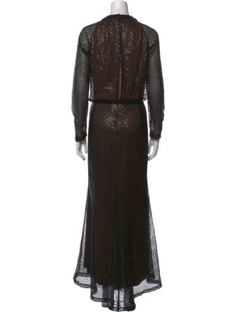 Tadashi Shoji V-Neck Long Dress