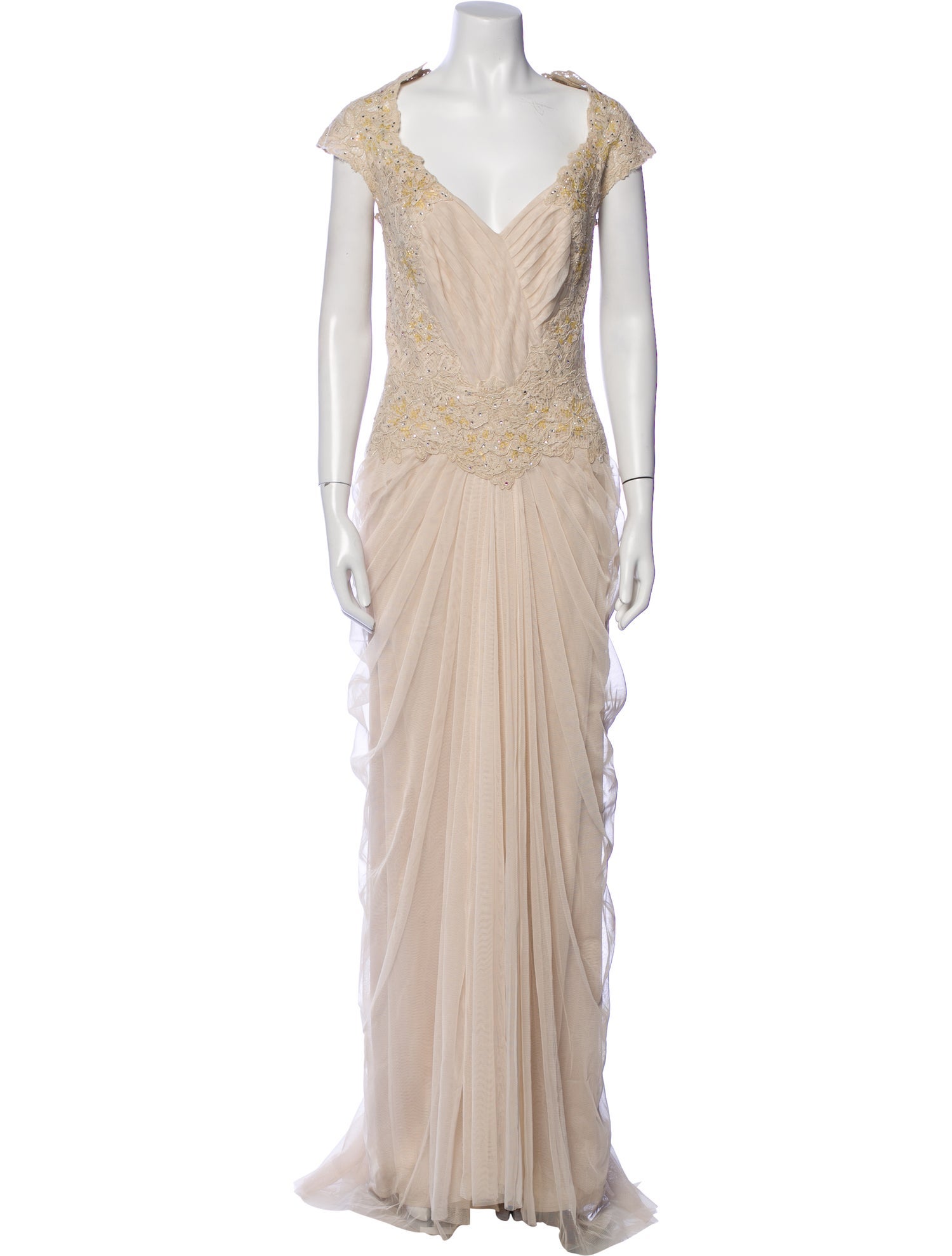 Tadashi Shoji V-Neck Long Dress