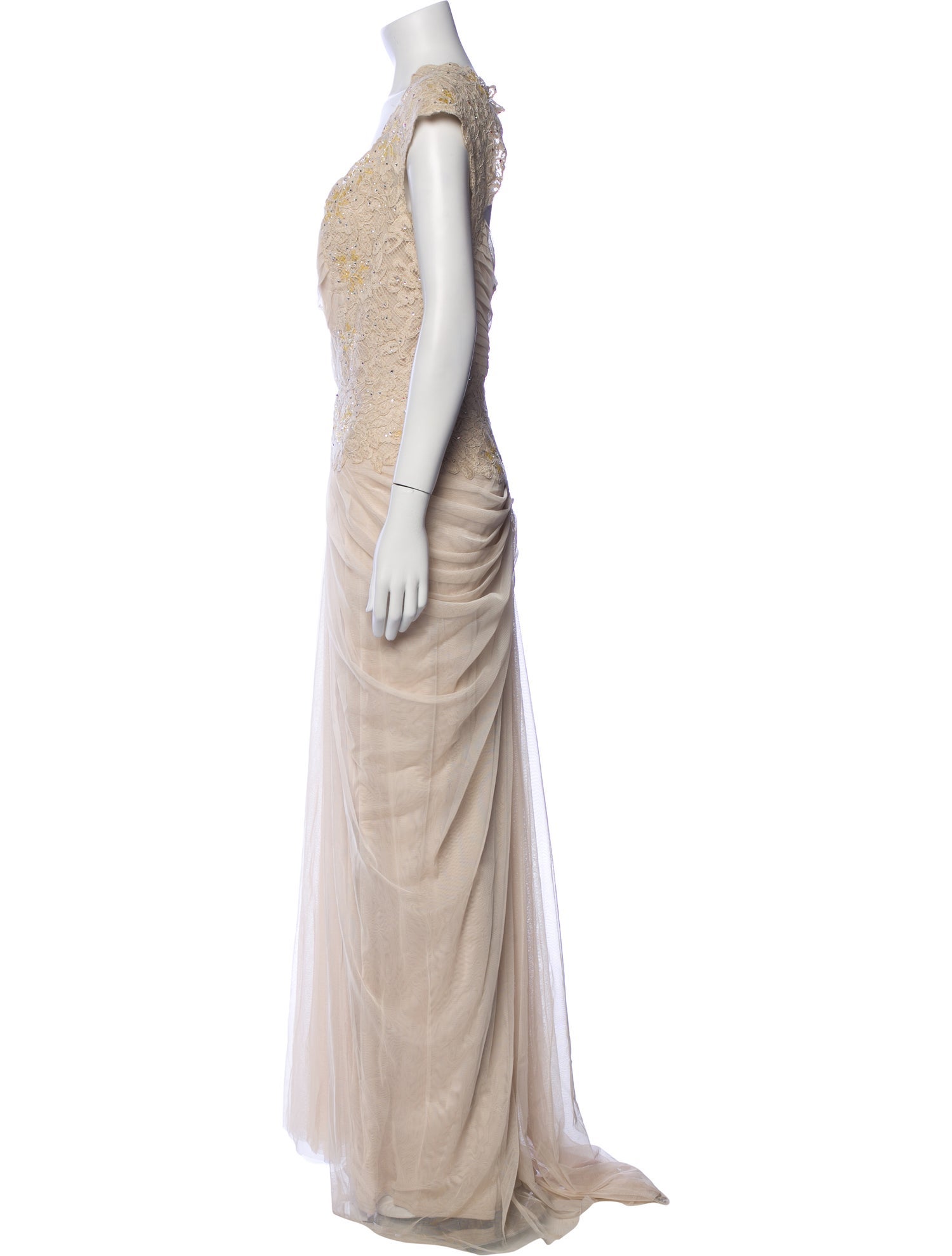 Tadashi Shoji V-Neck Long Dress