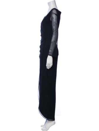 Tadashi Shoji V-Neck Long Dress