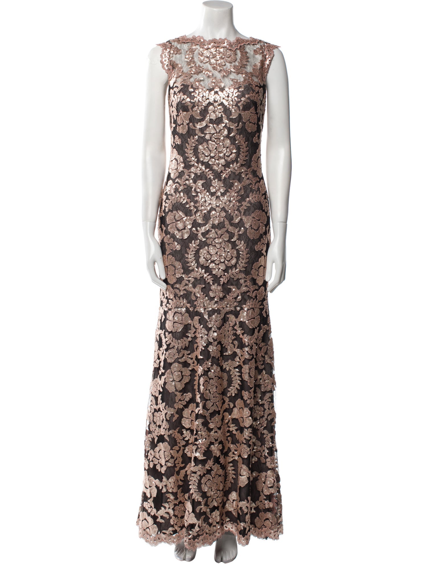 Tadashi Shoji Lace Pattern Long Dress
