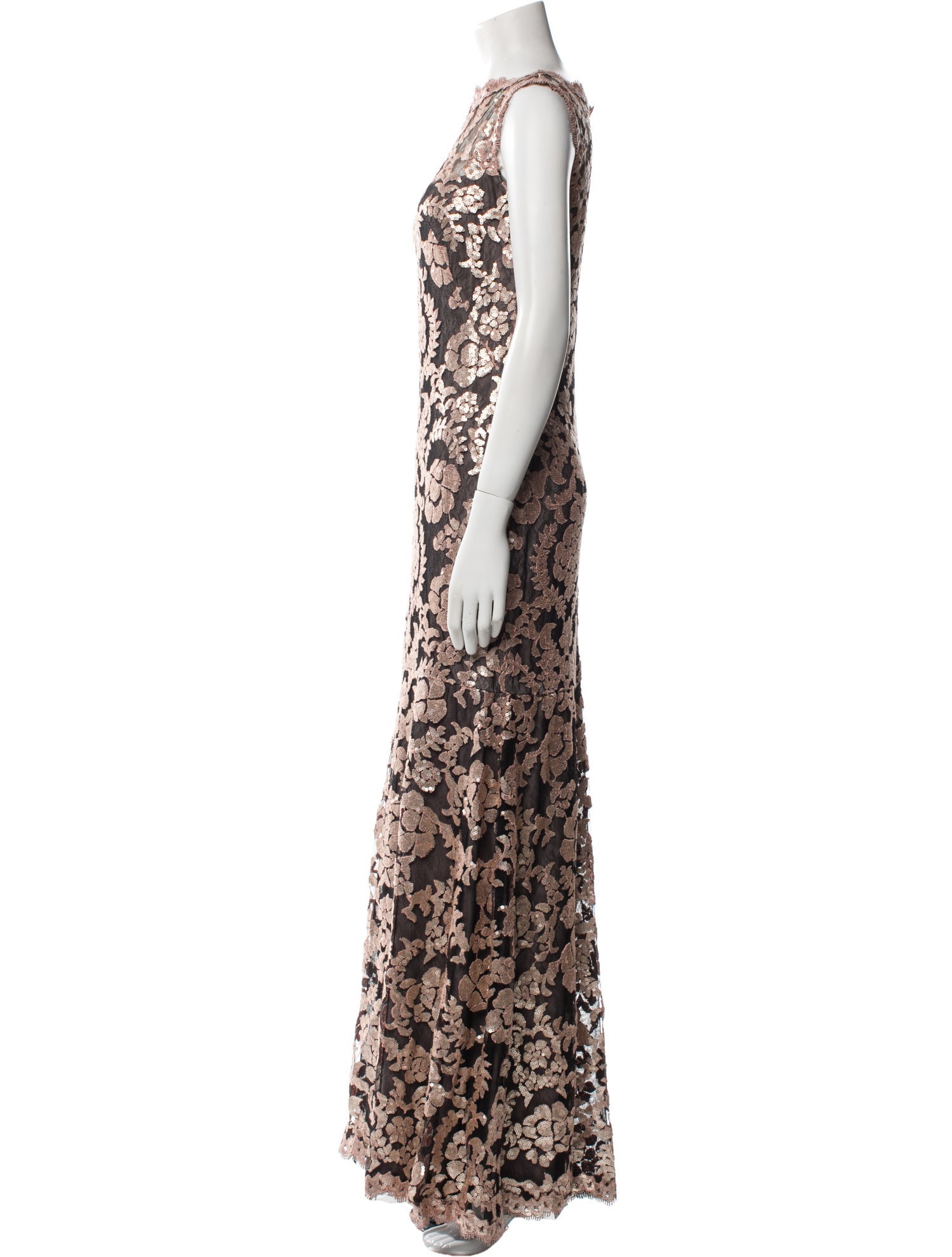 Tadashi Shoji Lace Pattern Long Dress