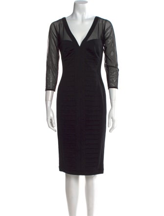 Tadashi Shoji V-Neck Midi Length Dress