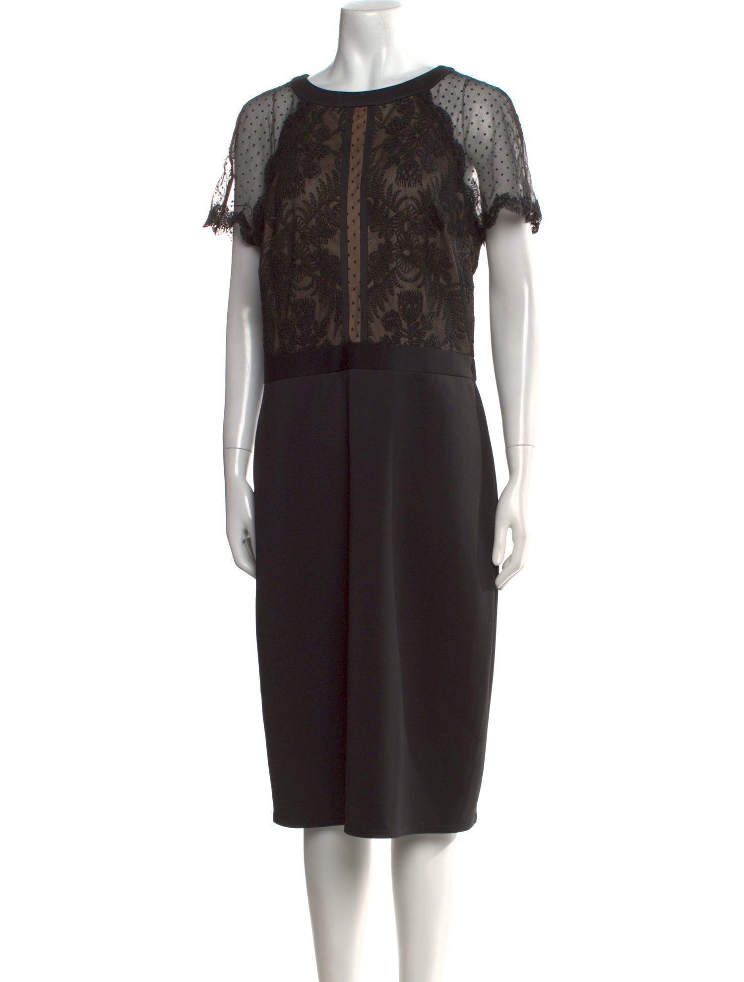 Tadashi Shoji Bateau Neckline Midi Length Dress