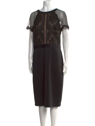 Tadashi Shoji Bateau Neckline Midi Length Dress