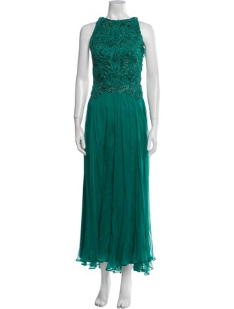 Tadashi Shoji Crew Neck Long Dress