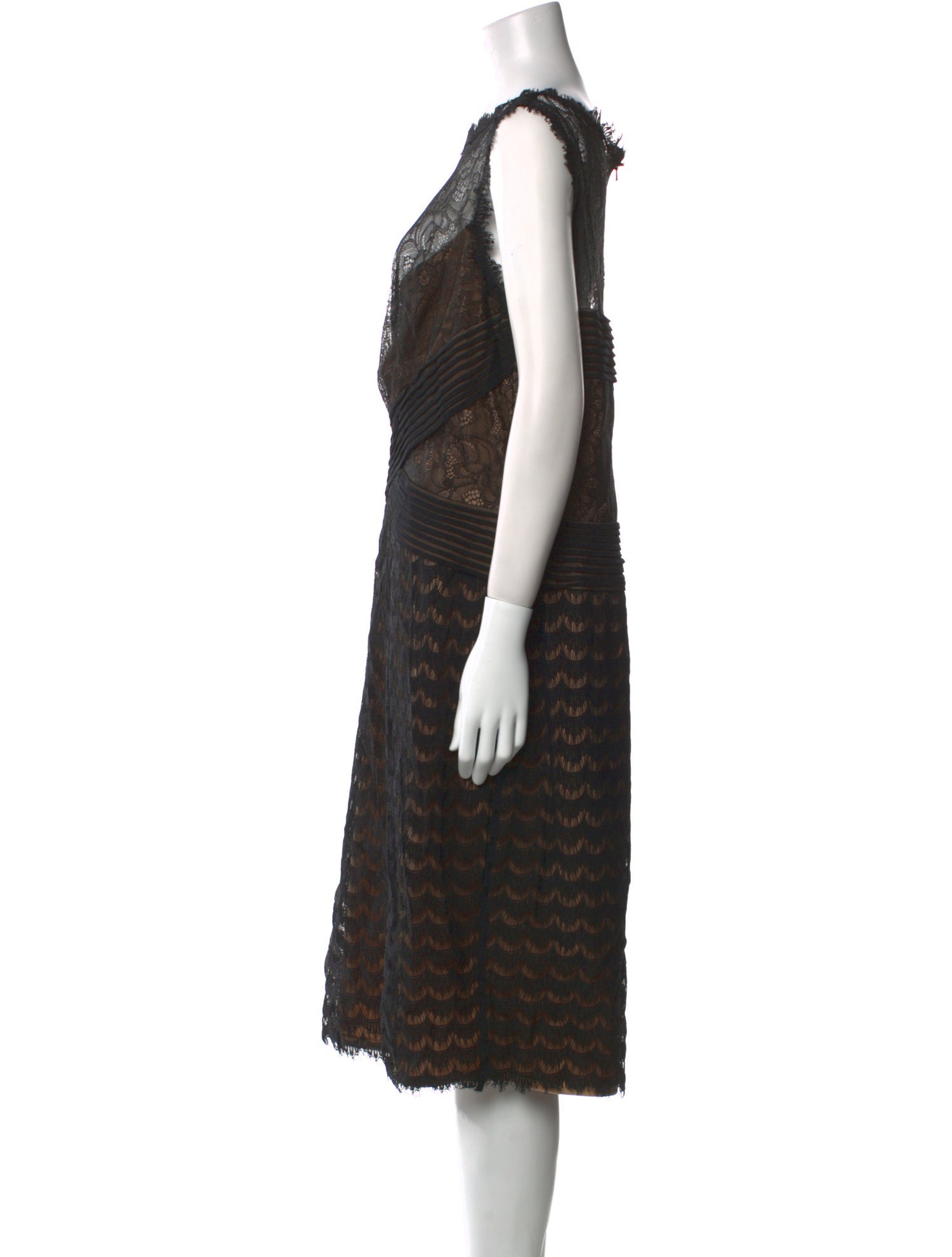 Tadashi Shoji Lace Pattern Midi Length Dress - Black Dresses, Clothing -  WTASH28307 | The RealReal
