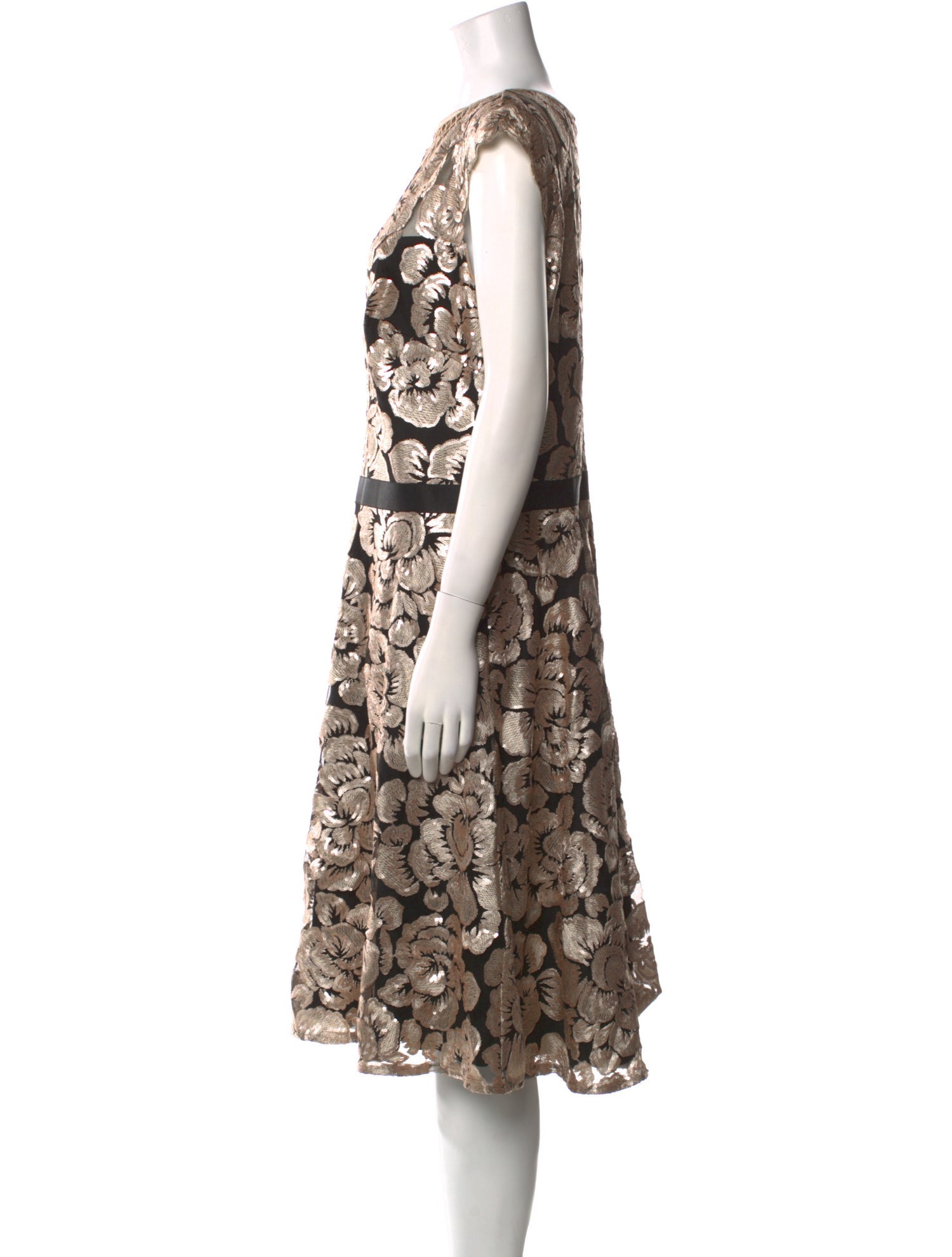 Tadashi Shoji Floral Print Midi Length Dress