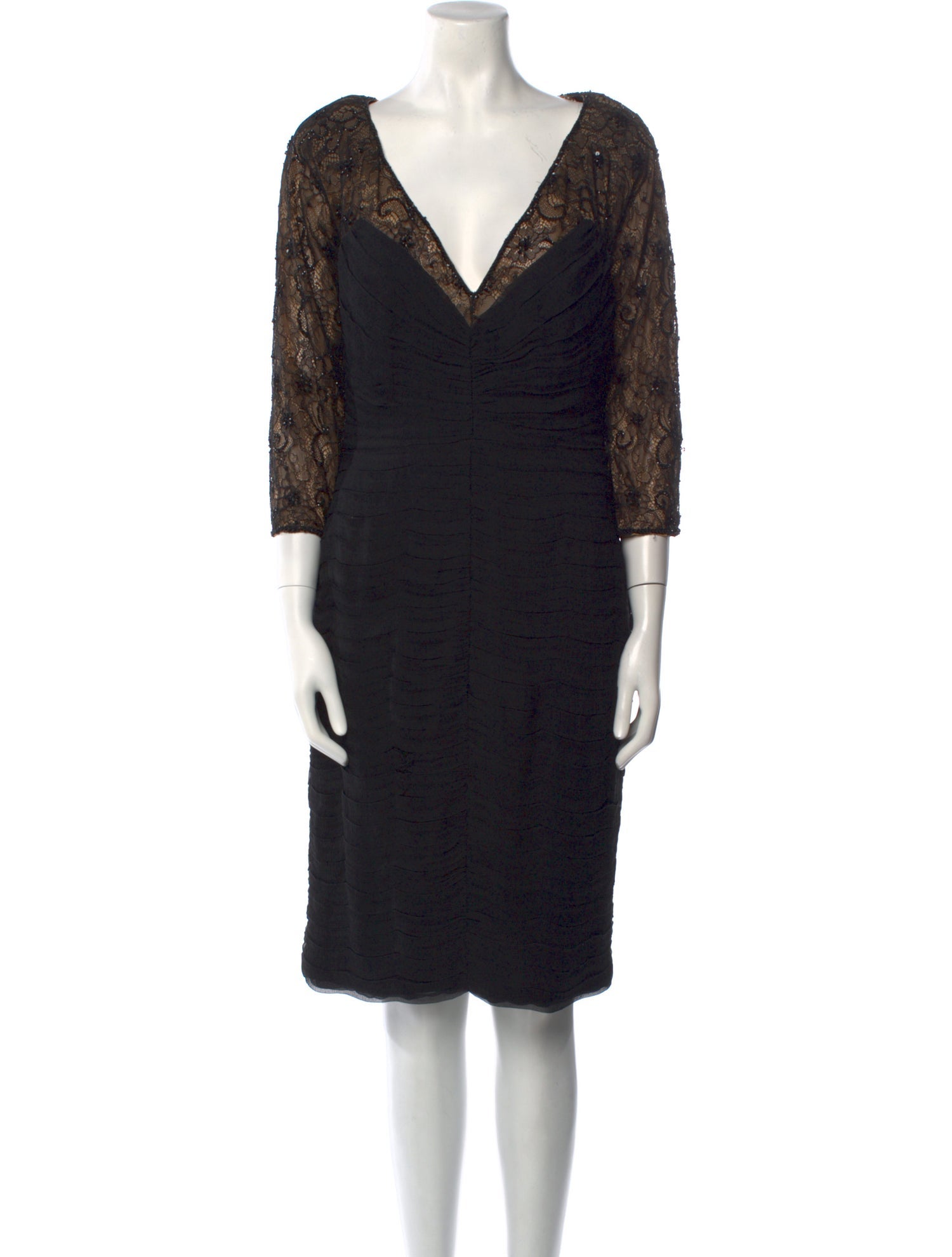 Tadashi Shoji V-Neck Knee-Length Dress