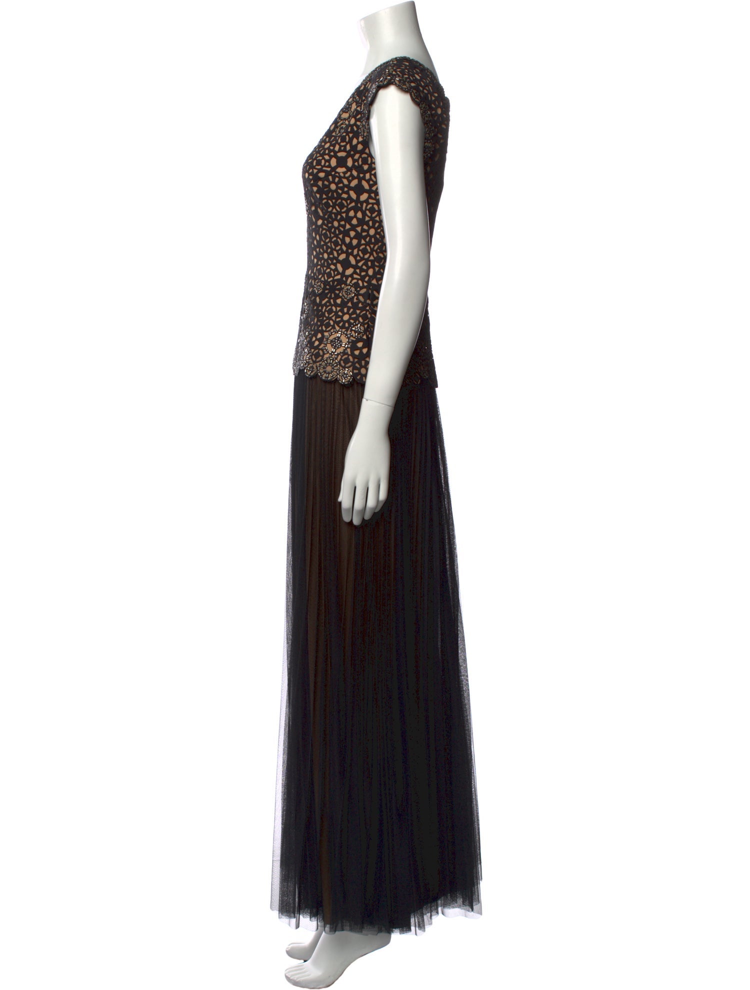 Tadashi Shoji Lace Pattern Long Dress w/ Tags