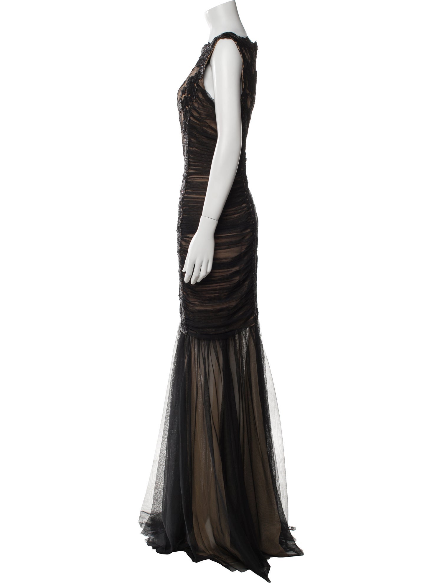 Tadashi Shoji Bateau Neckline Long Dress