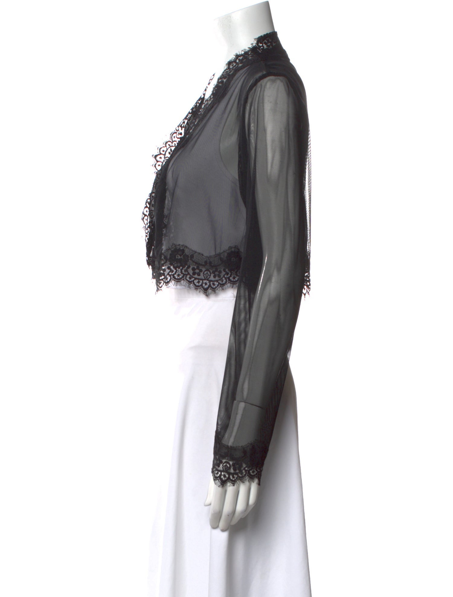 Tadashi Shoji V-Neck Long Sleeve Crop Top