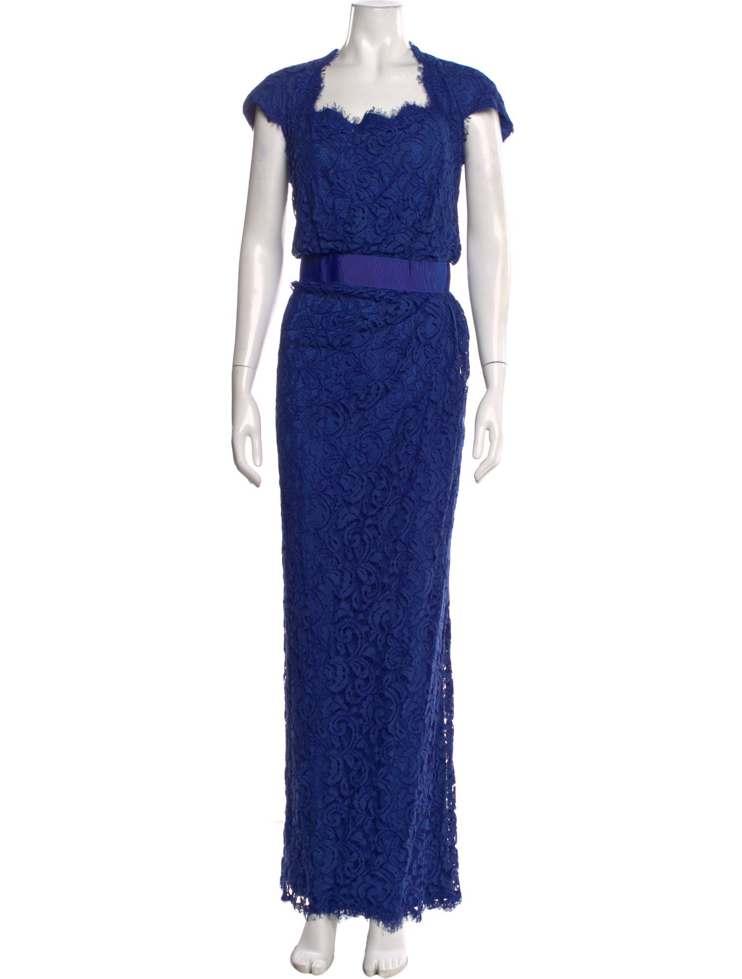 Tadashi Shoji Lace Pattern Long Dress - Blue Dresses, Clothing - WTASH28879  | The RealReal