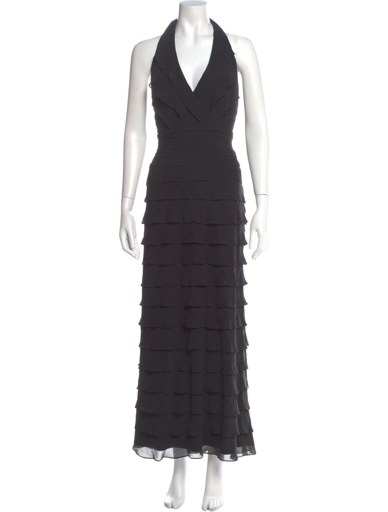 tadashi shoji grey dress Mariela Embellished Blouson-Sleeve Gown main image 0