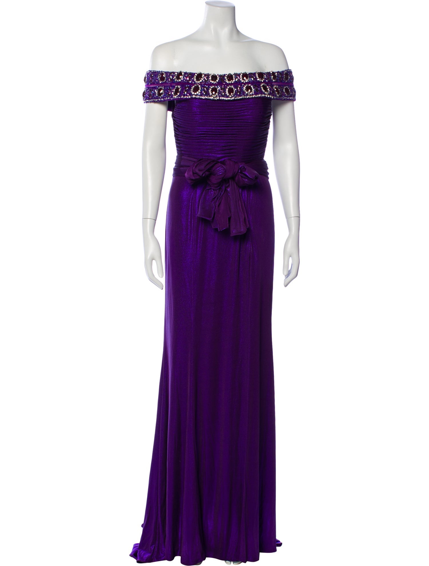 Terani Couture Off-The-Shoulder Long Dress w/ Tags
