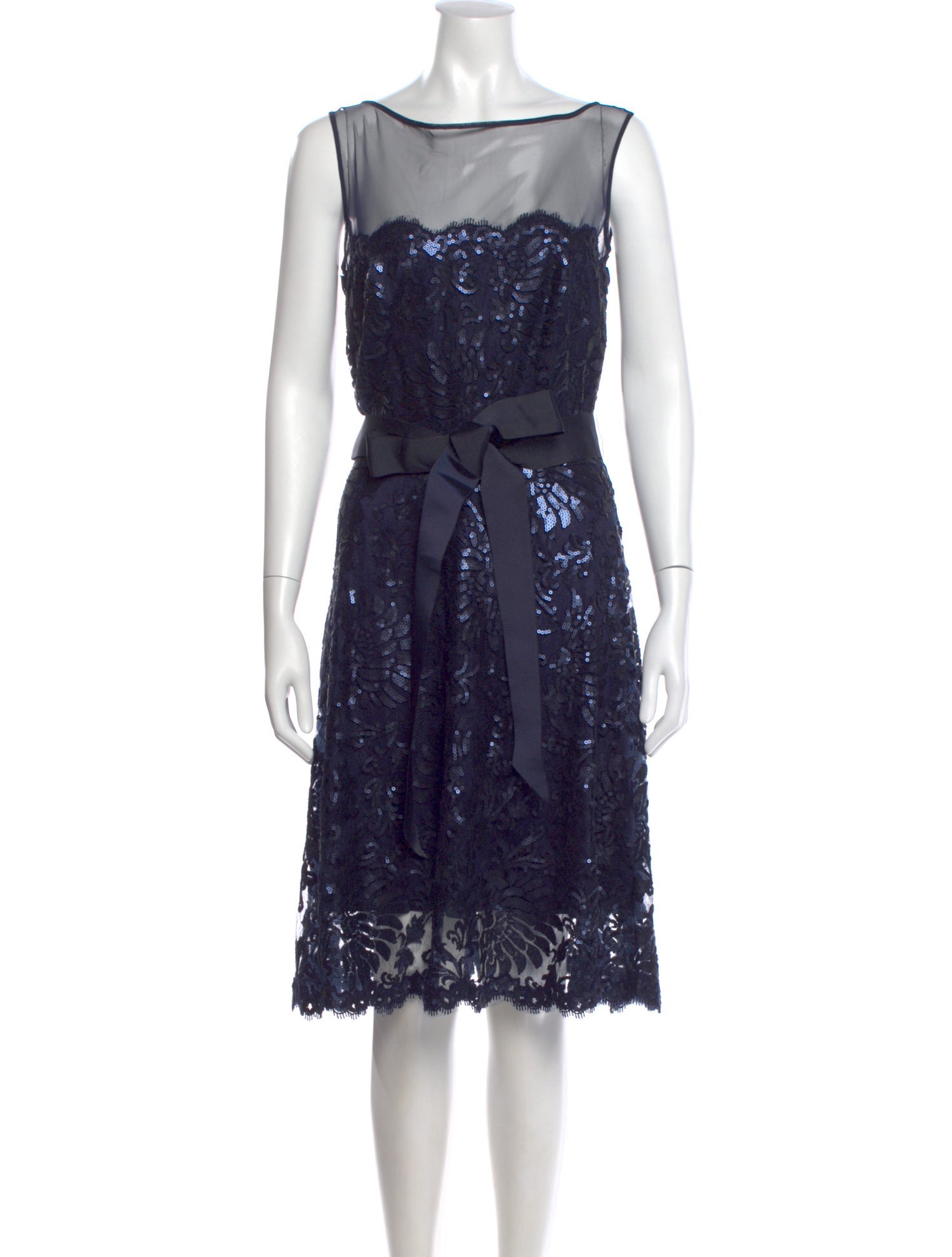 Tadashi Shoji Bateau Neckline Knee-Length Dress - Blue Dresses, Clothing -  WTASH29130 | The RealReal