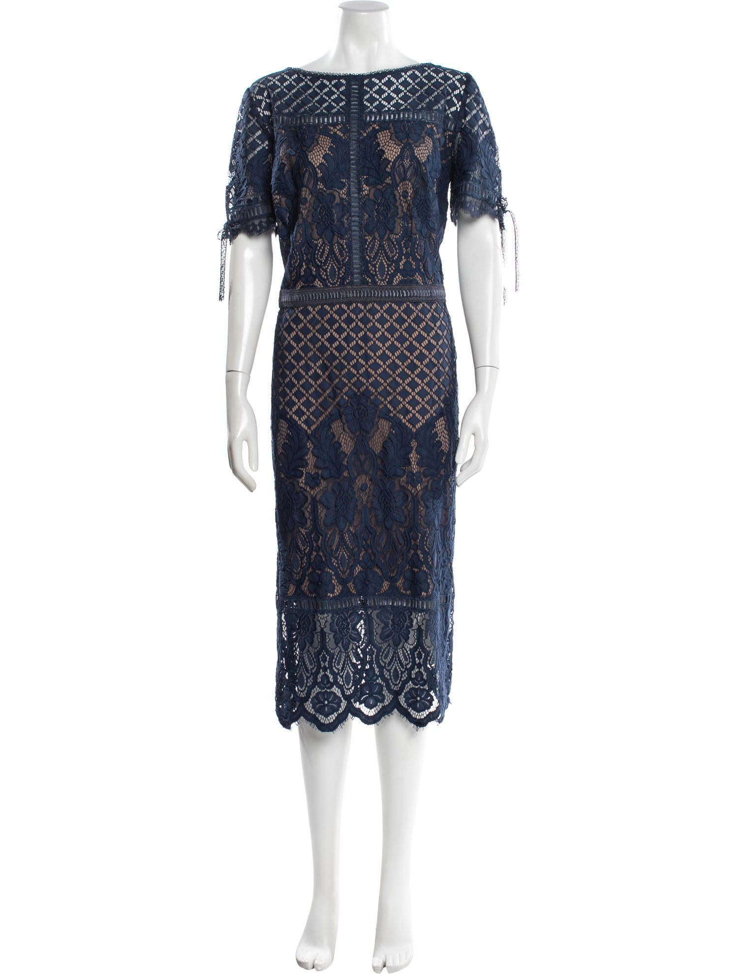 tadashi shoji lace dress blue Tadashi Shoji