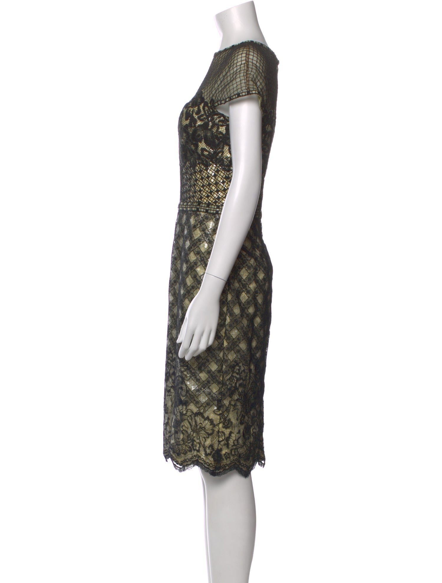 slim fit dress slacks Tadashi Shoji CHR25361L Black Nude 4 sale – The Dress Outlet