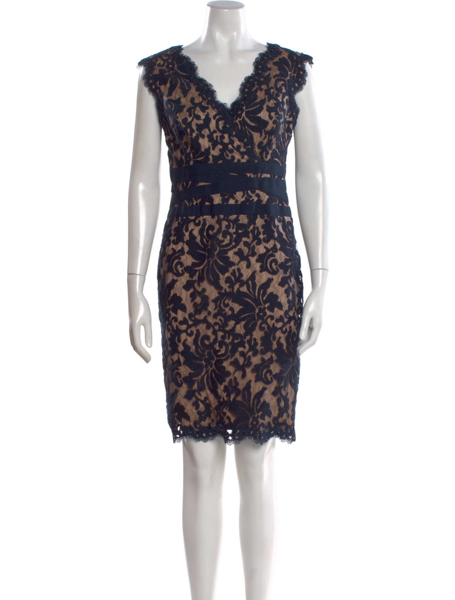 tadashi shoji black lace sheath dress Tadashi Shoji CDY24354M - Short Tulle/Lace Sheath Dress