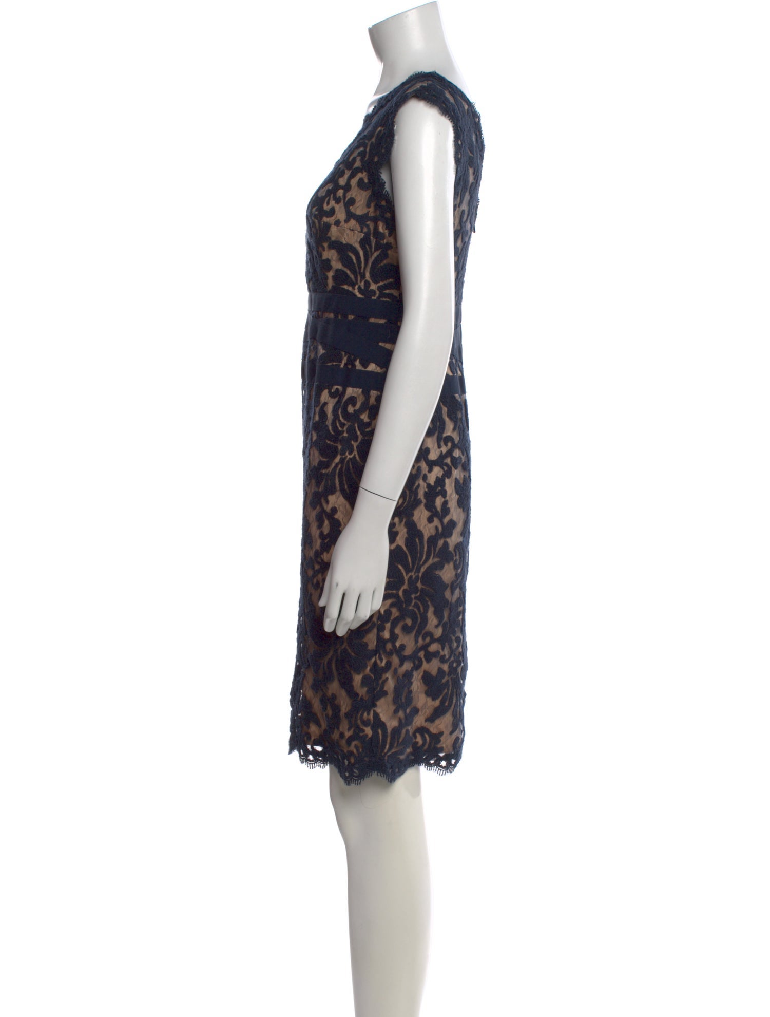tadashi shoji black and white lace dress Tadashi Shoji Rhinestone Floral Off the Shoulder Mixed Media Gown Ivory/Black