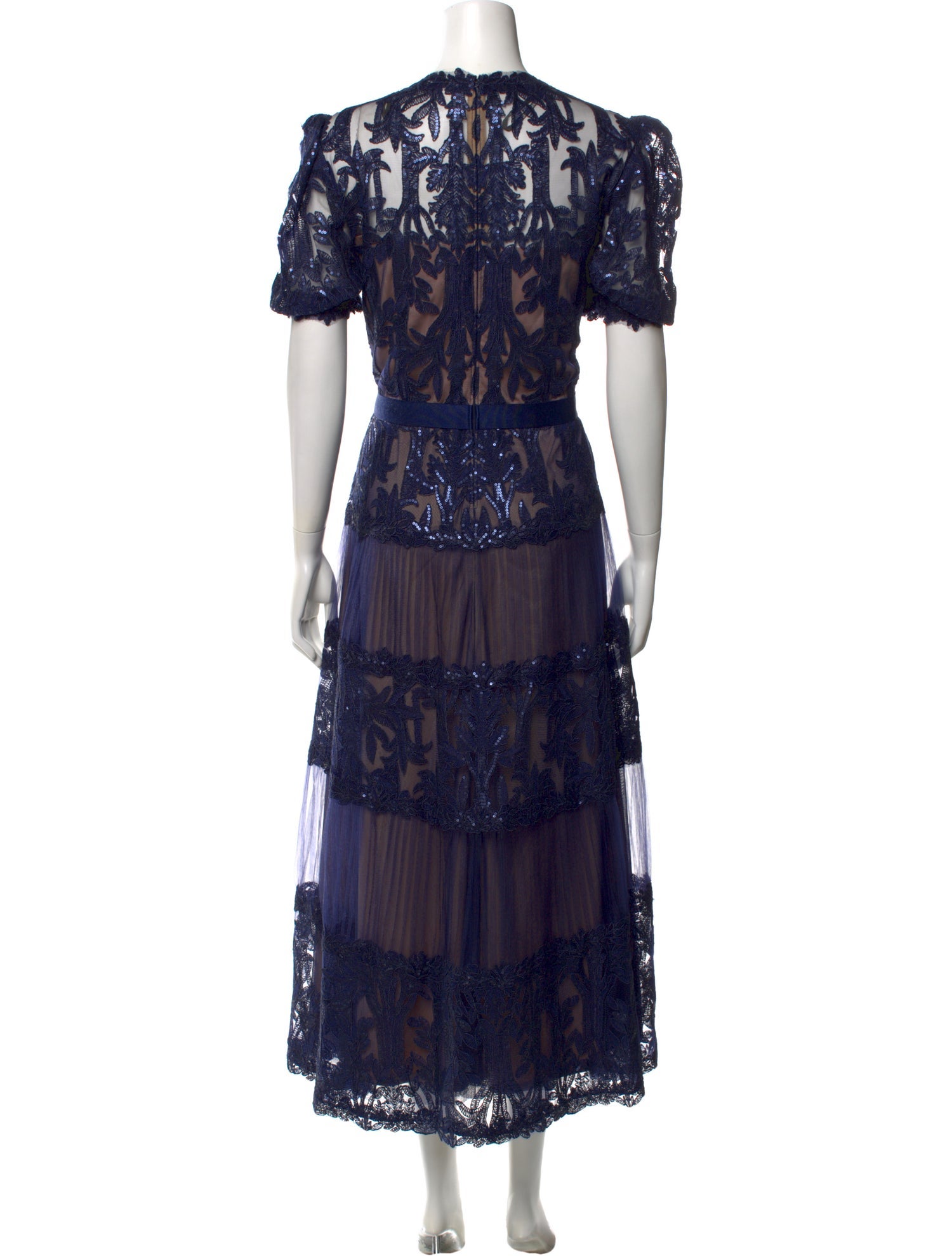Tadashi Shoji ワンピース Tadashi Shoji Lace Pattern Midi Length Dress - Blue Dresses